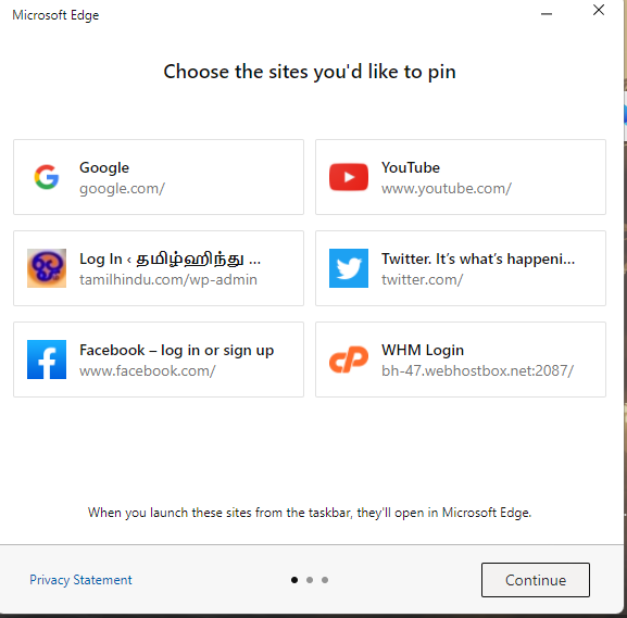 Add favourite website to task bar in Windows 11