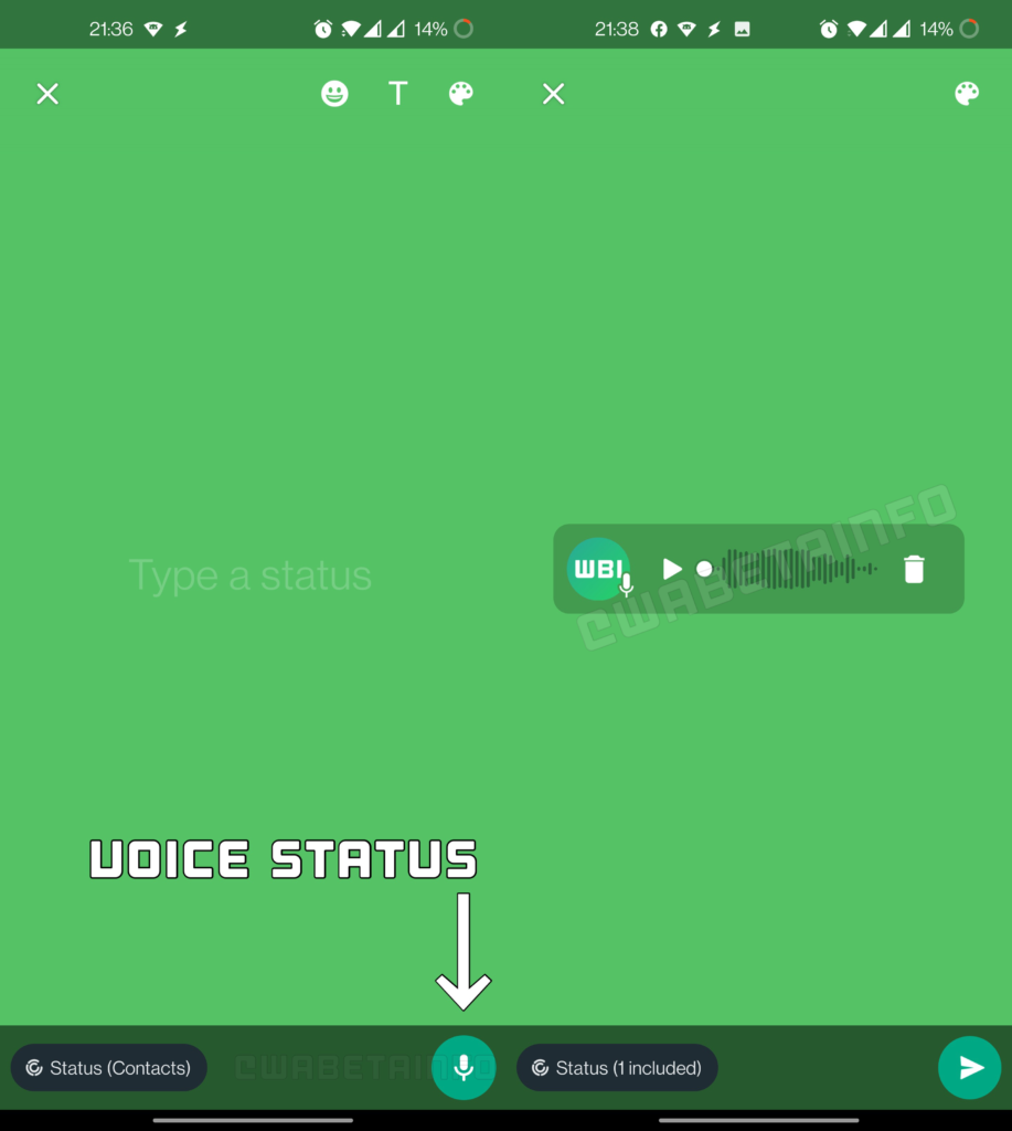 Voice Status in Whatsapp